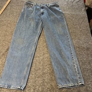 LEVI'S 550 BLANK RED TAB Men's Jeans 36x32 Medium Wash Relaxed Fit Meas (38x27)